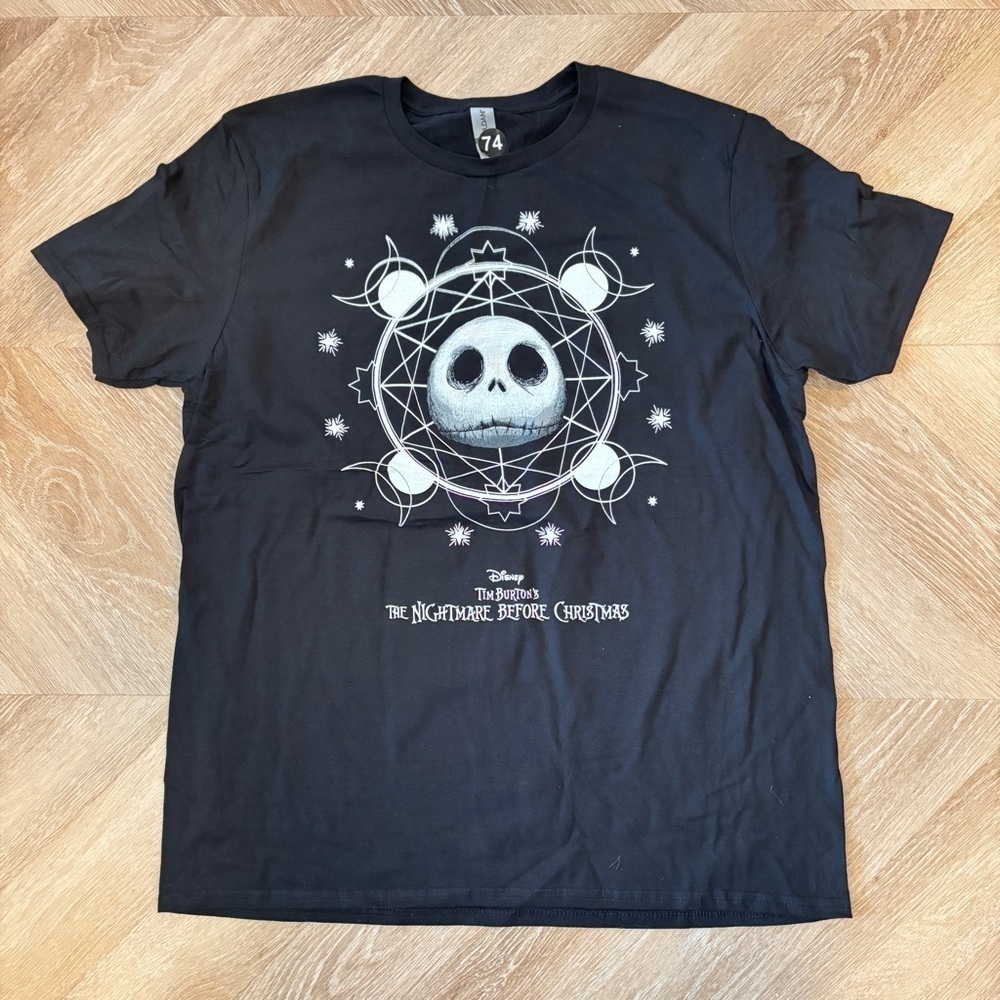 L Disney Black Tee - The Nightmare Before Christmas Design